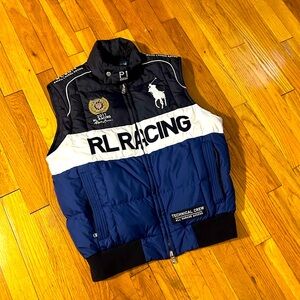 🏁 Polo Ralph Lauren Racing Down Vest 2011 RL US Puffer Tech Crew Mens Medium